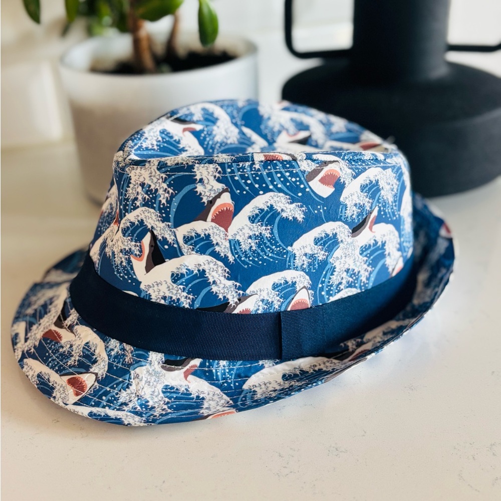 Sunnylife brand Blue Shark Print Kids adjustable Hat